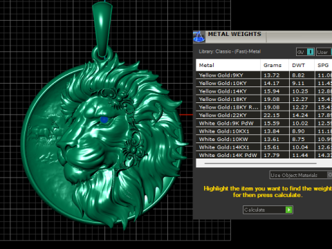 Lion pendant 3Dプリントモデル