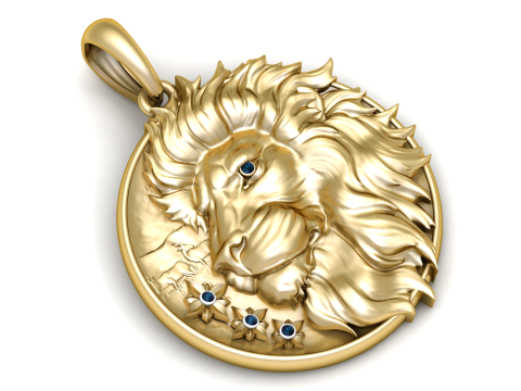Sapphire lion pendant 3D Print Model