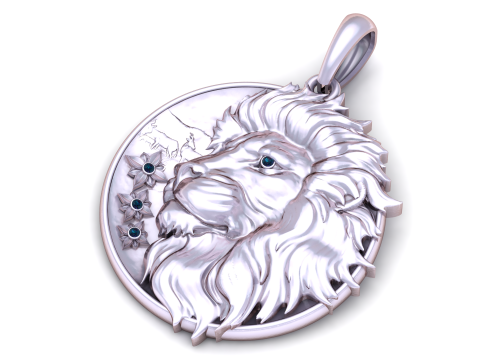 Sapphire lion pendant 3D Print Model