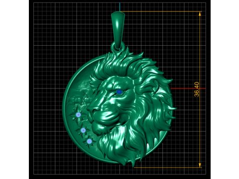Sapphire lion pendant 3D Print Model