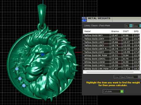 Sapphire lion pendant 3D Print Model