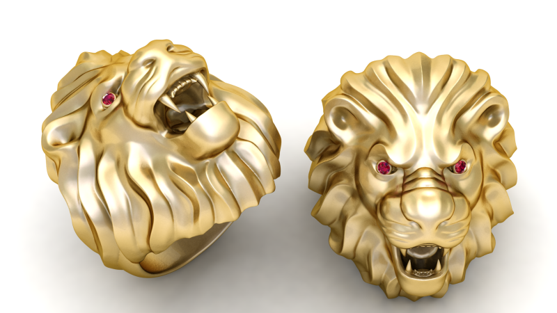 Lion head ring 3D Print Model .c4d .max .obj .3ds .fbx .stl .blend 