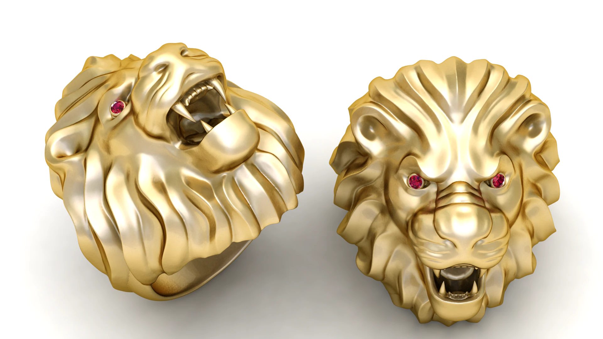 Lion head ring 3D Print Model .c4d .max .obj .3ds .fbx .stl .blend 