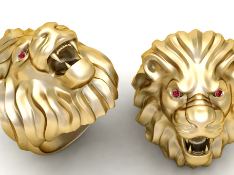 Lion head ring 3D Print Model
