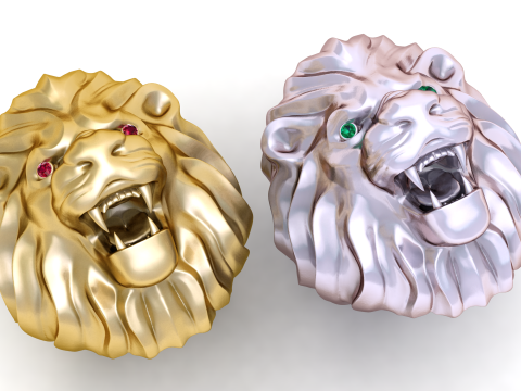 Lion head ring 3D Print Model