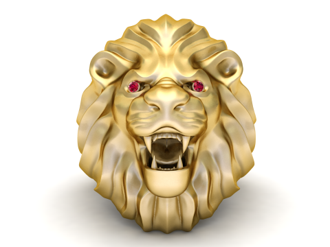 Lion head ring 3D Print Model