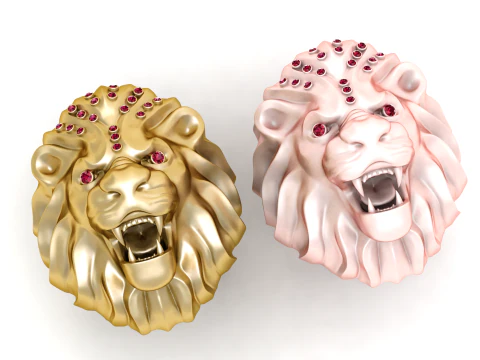 Roaring lion ring 3D 3D Print Model