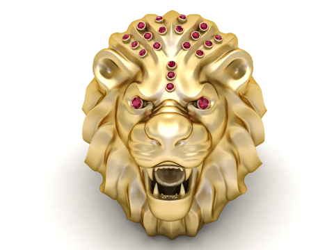Roaring lion ring 3D 3D Druckmodell