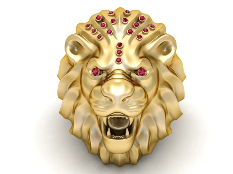 Roaring lion ring 3D 3D Print Model