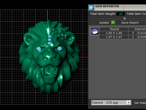 Gold lion crown ring 3D printmodel