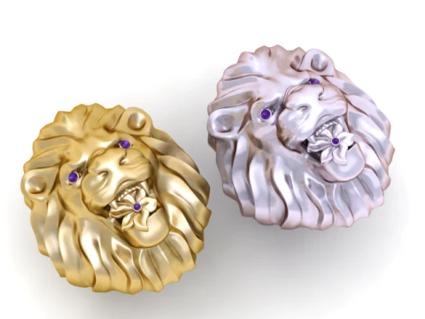 Majestic lion ring 3D 3D Print Model