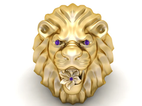Majestic lion ring 3D 3D Print Model