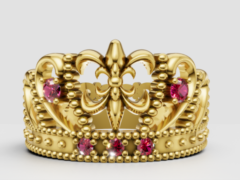 Crown ring 3D Print Model