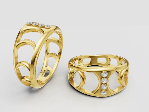 Gold luxury jewelry 3D Print Model