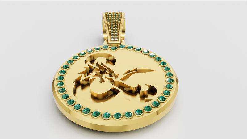 Dragon pendant 3D Baskı Modeli .c4d .max .obj .3ds .fbx .stl .blend