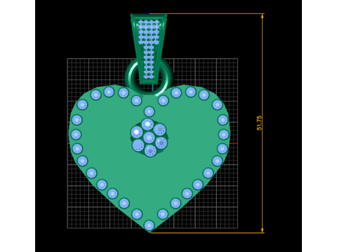 Ruby heart jewelry Model Cetak 3D