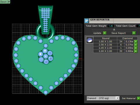 Ruby heart jewelry Model Cetak 3D