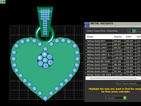 Ruby heart jewelry Model Cetak 3D