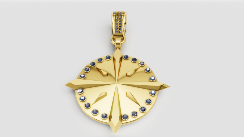 Compass pendant 3D 프린트 모델 .c4d .max .obj .3ds .fbx .stl .blend 