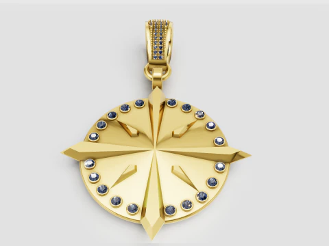 Liontin kompas Model Cetak 3D