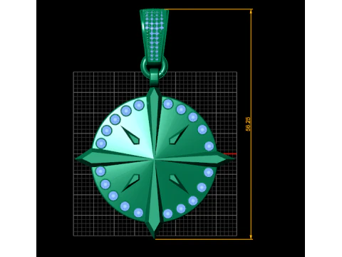 Compass pendant 3D Print Model