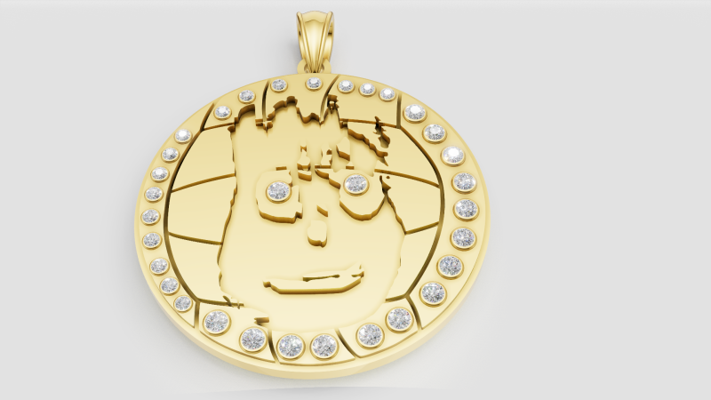 World map pendant 3D Print Model .c4d .max .obj .3ds .fbx .stl .blend