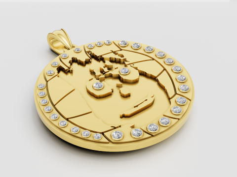 World map pendant 3D Print Model