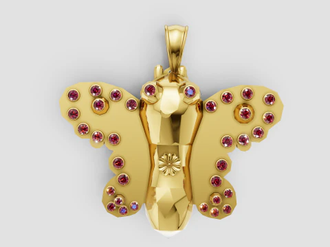 Ciondolo a farfalla Modello di stampa 3D