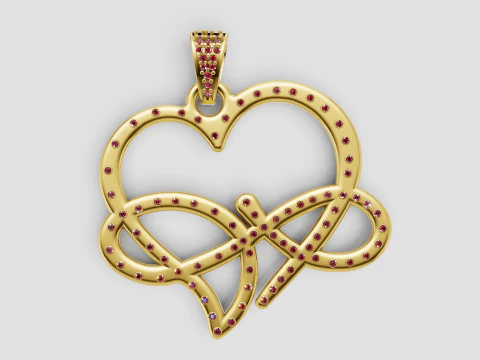 Infinity heart pendant 3D Print Model