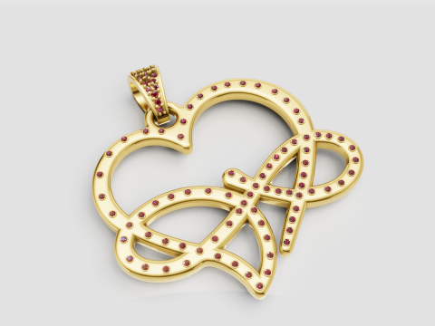 Infinity heart pendant 3D Baskı Modeli