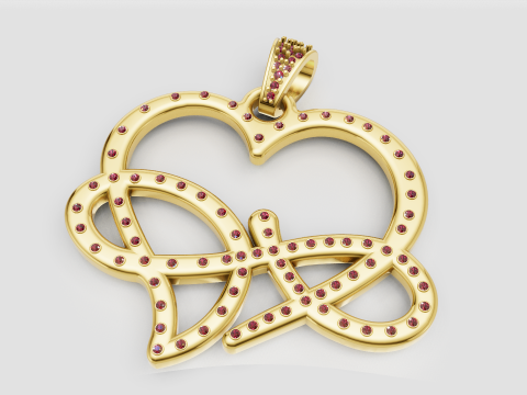 Infinity heart pendant 3D Baskı Modeli