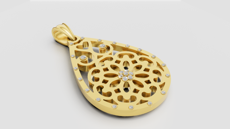 Teardrop pendant 3D Принт Модель .c4d .max .obj .3ds .fbx .stl .blend