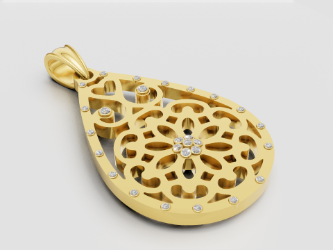 Teardrop pendant Modello di stampa 3D