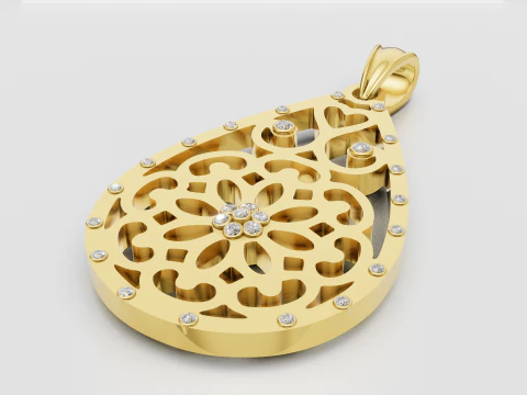 ティアドロップペンダント 3Dプリントモデル