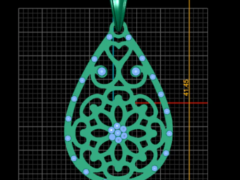 ティアドロップペンダント 3Dプリントモデル