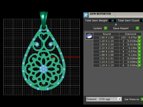 ティアドロップペンダント 3Dプリントモデル