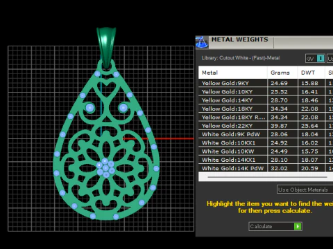 ティアドロップペンダント 3Dプリントモデル