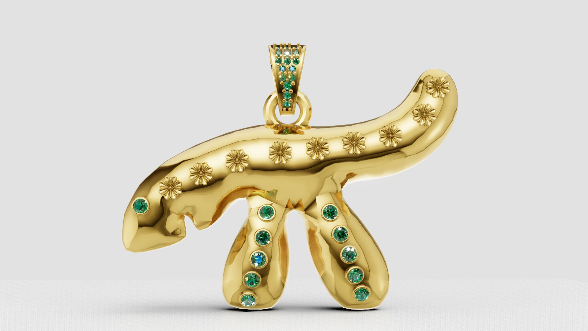 Gecko pendant 3D Print Model .c4d .max .obj .3ds .fbx .stl .blend 