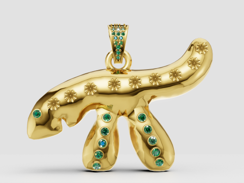 Gecko pendant Model Cetak 3D