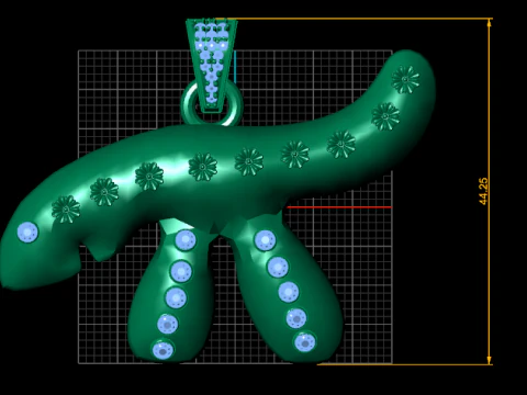 Gecko pendant 3D Print Model