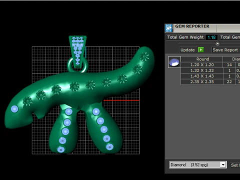 Gecko pendant 3D Print Model