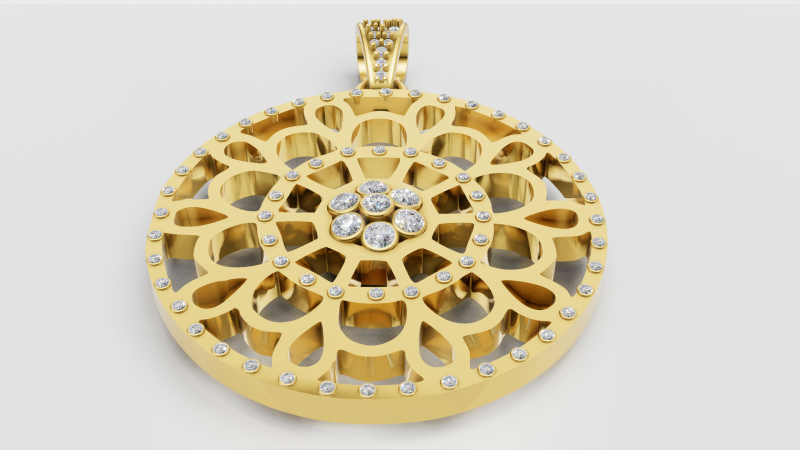 Mandala pendant 3D Print Model .c4d .max .obj .3ds .fbx .stl .blend