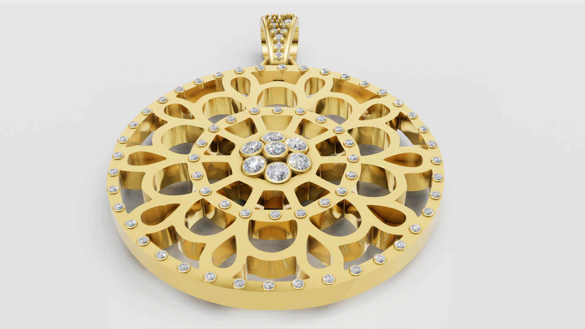 Mandala pendant 3D Print Model .c4d .max .obj .3ds .fbx .stl .blend 
