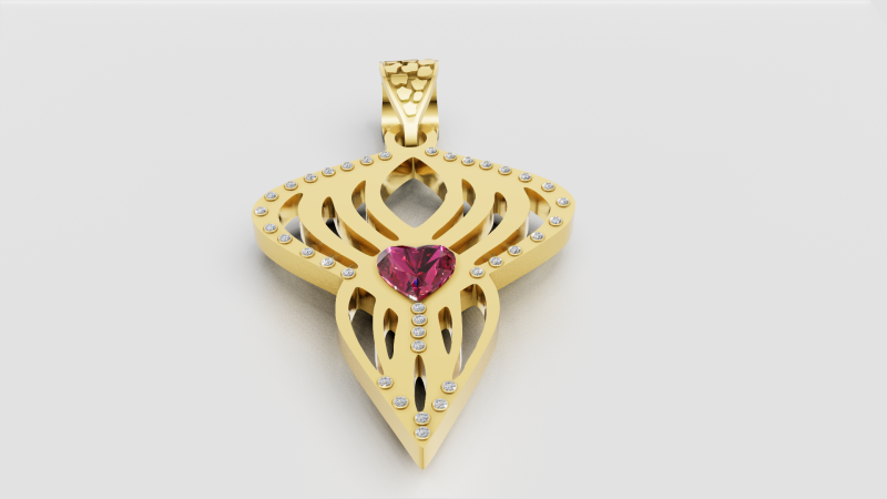 Leaf pendant 3D 프린트 모델 .c4d .max .obj .3ds .fbx .stl .blend 