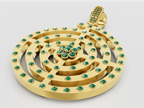 Labyrinth pendant Modello di stampa 3D