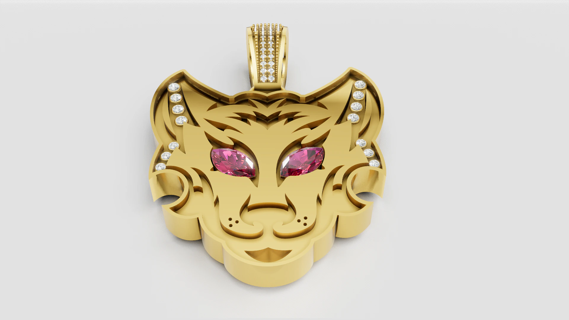 Cat head pendant 3D Print Model .c4d .max .obj .3ds .fbx .stl .blend 