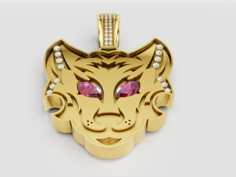 Cat head pendant Modèles 3D en vedette