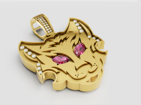 Cat head pendant 3D Print Model
