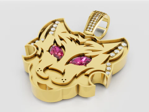 Cat head pendant 3D Print Model