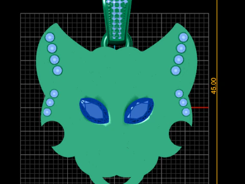 Cat head pendant 3D Print Model